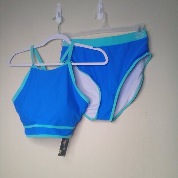 Blooming Jelly Other - Blooming Jelly Swimsuit Women M 2 Piece Bikini Padded Blue Green